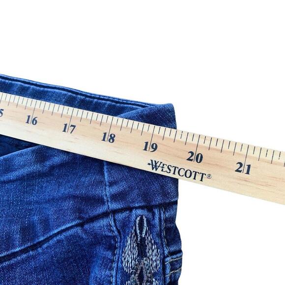 GG Womens Straight Leg Medium Wash Sequin Embroidered Blue Denim Pants Size 22​ - Picture 8 of 11